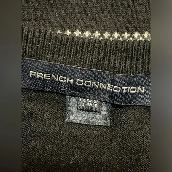 🖤 French Connection Stripped Long Sleeve Dress Size 6 - Picture 5 of 8
